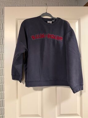 Vintage B.U.M. Equipment Crewneck Sweatshirt | Size Large | Navy Spellout Logo